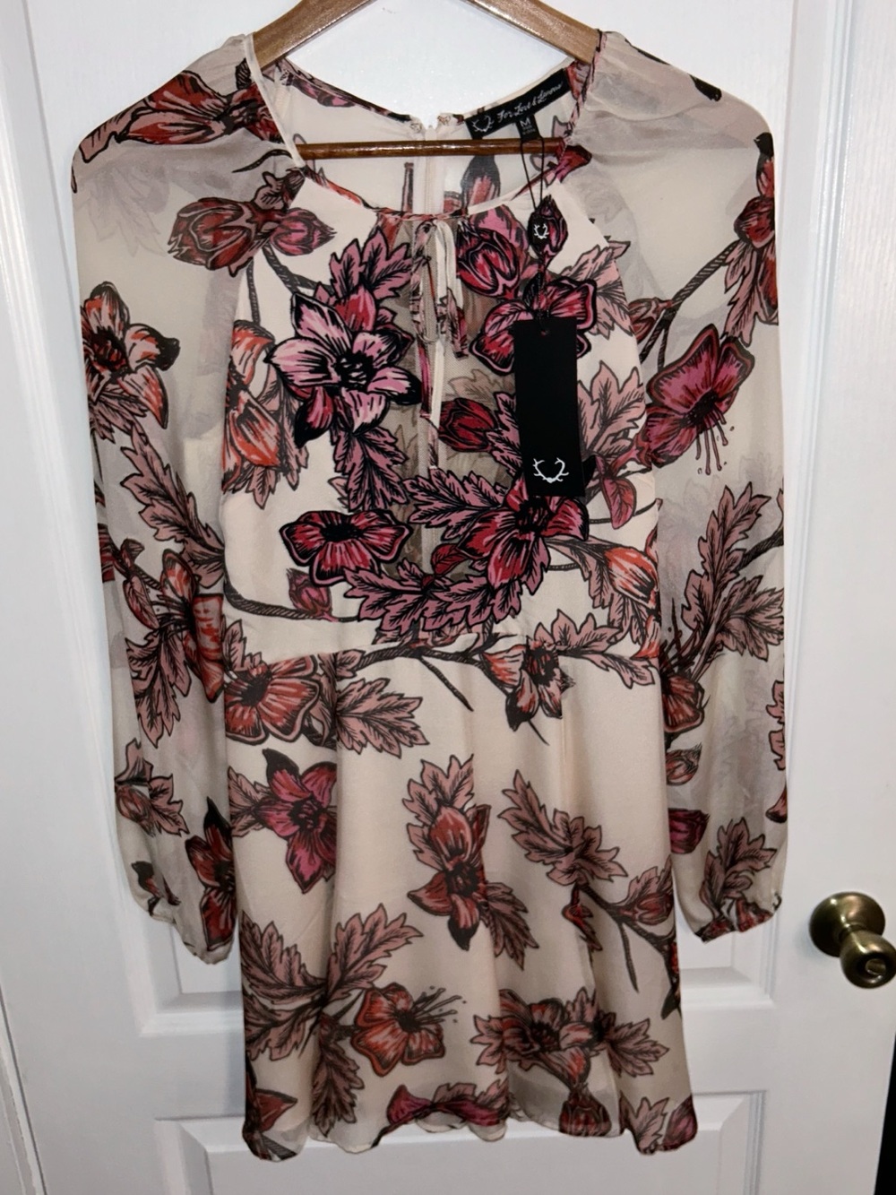 NWT For Love & Lemons Sierra Silk Mini Dress